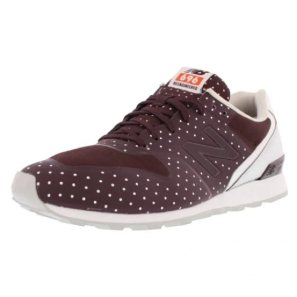 New Balance 696 Reengineered Running Shoe Polka Dots Maroon 5.5 - Picture 1 of 8